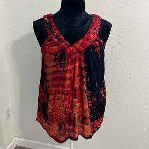 GreaterGood Red & Black Boho Tank Top | Size M/L